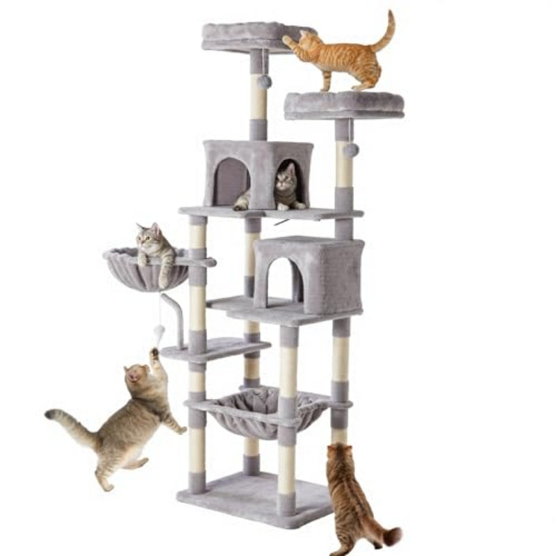 Unleash Your Cat's Inner Adventurer with the 71-Inch Pet Climbing Tower