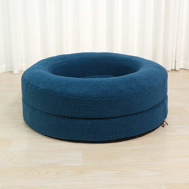 The Ultimate Comfort for Your Feline Friend: Introducing the Household Solid Color Leisure Pet Round Bed Cat Nest