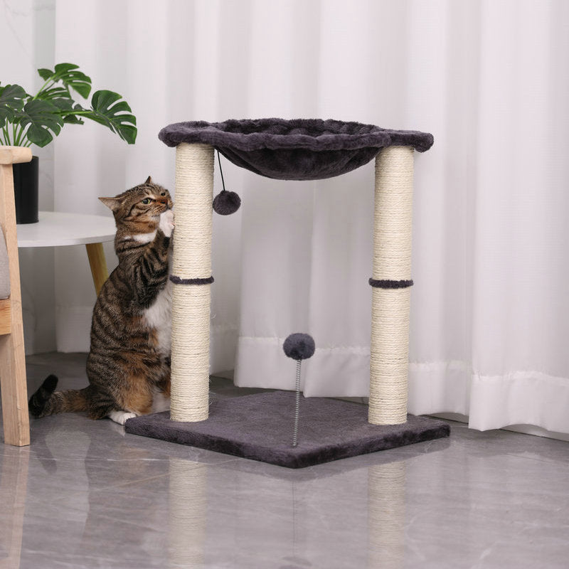 Transform Your Cat's Playtime with the Integrated Cat Scratching Pillar Toy With Nest