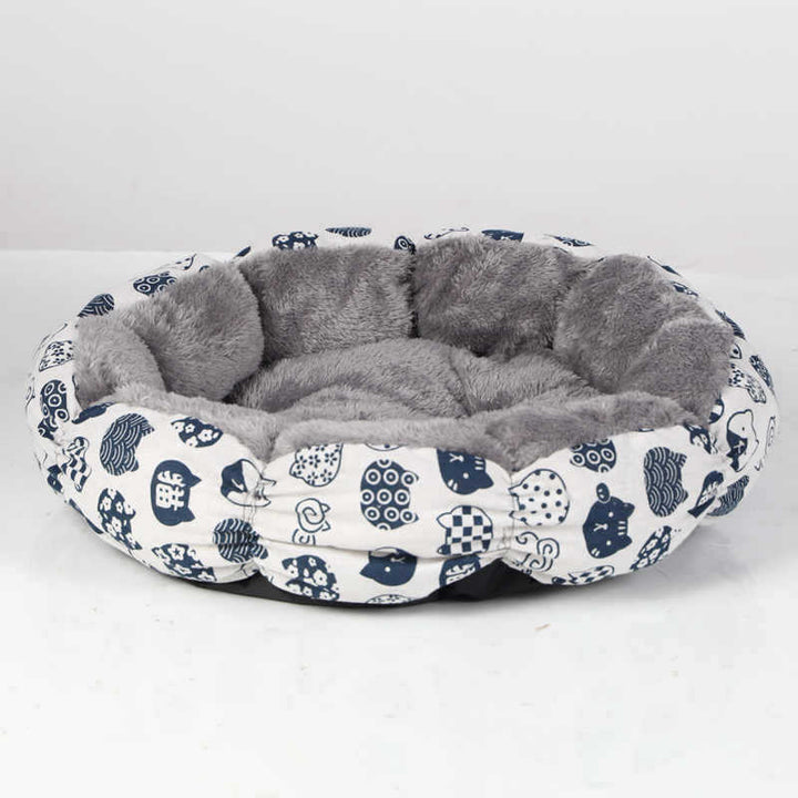 Round Fluffy Donut Cat and Dog Bed for Small and Medium Pets