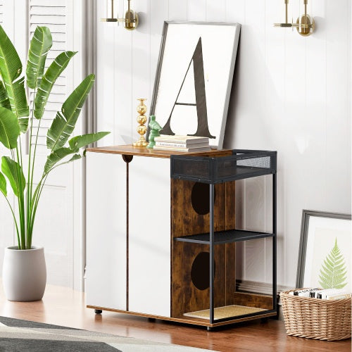 Transform Your Home with the Enclosed Dual Cat Litter Box Furniture
