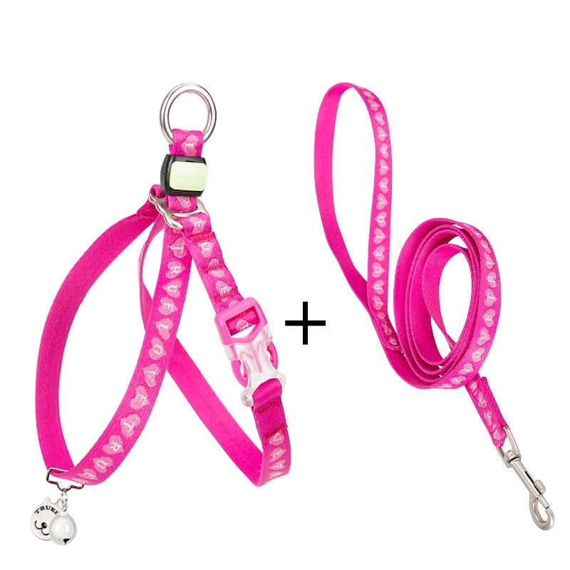 Pet Harness Vest with Bell Leash for Small Dogs & Cats