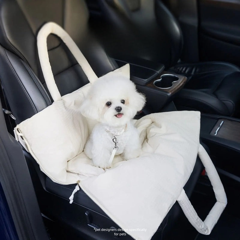 Portable Pet Car Seat Carrier with Adjustable Safety Leash