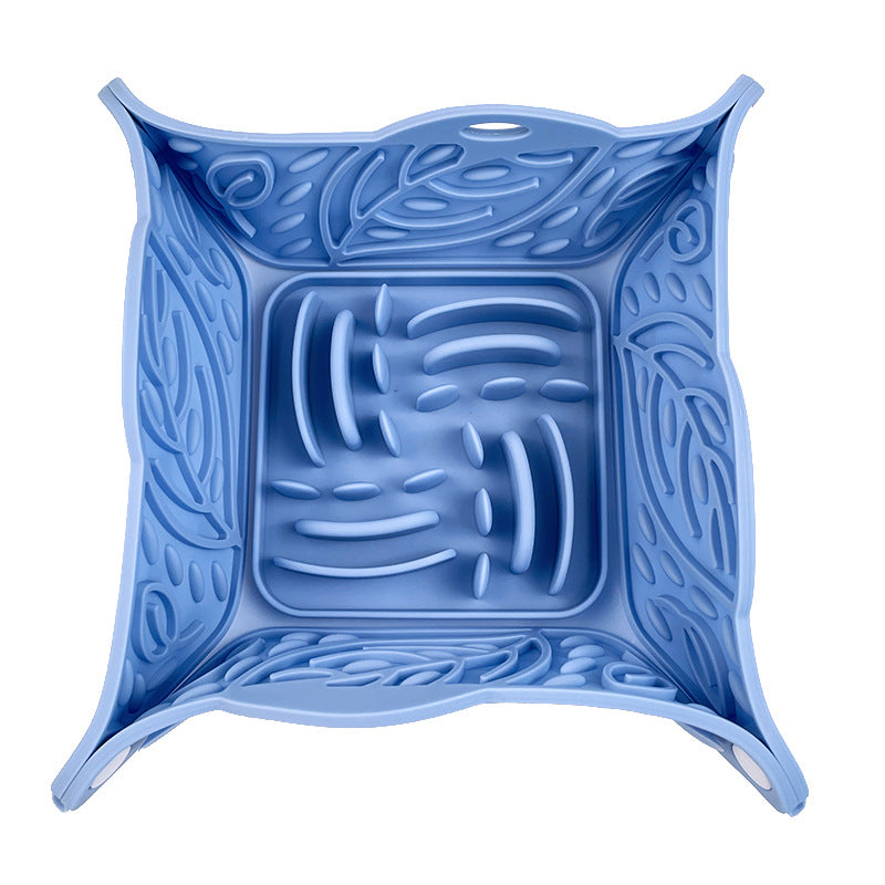 Foldable Silicone Pet Feeding Bowl and Slow Food Mat