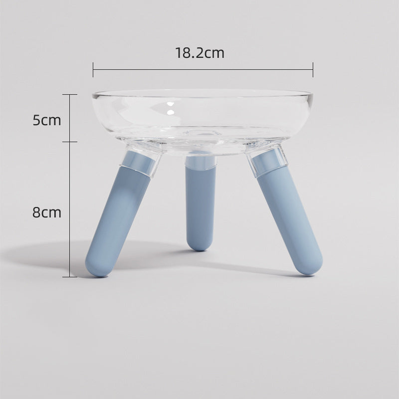 Transparent Anti-Spill Glass Feeding Bowl for Cats and Dogs