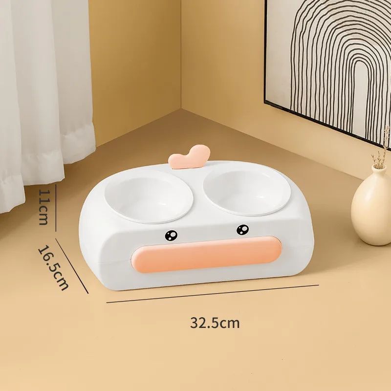 Duck Design Double Feeding Bowl for Cats and Dogs