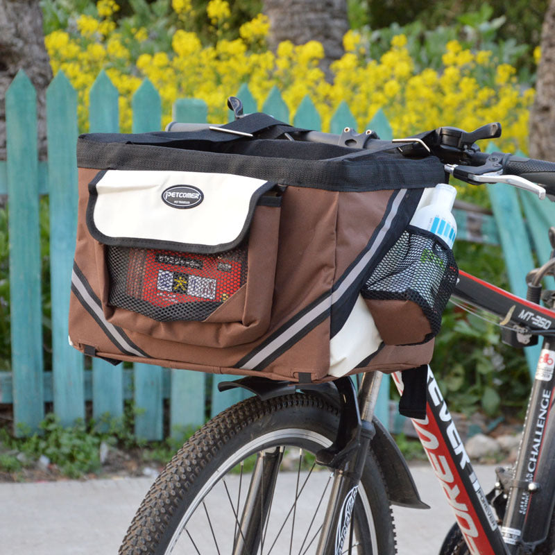 Removable Front Bicycle Carrier Basket for Cats and Dogs