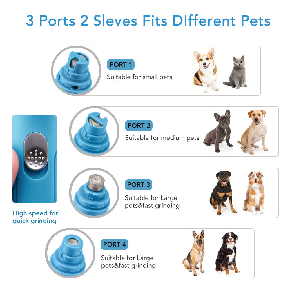 Electric Pet Nail Grinder and Claw Trimmer for Dogs