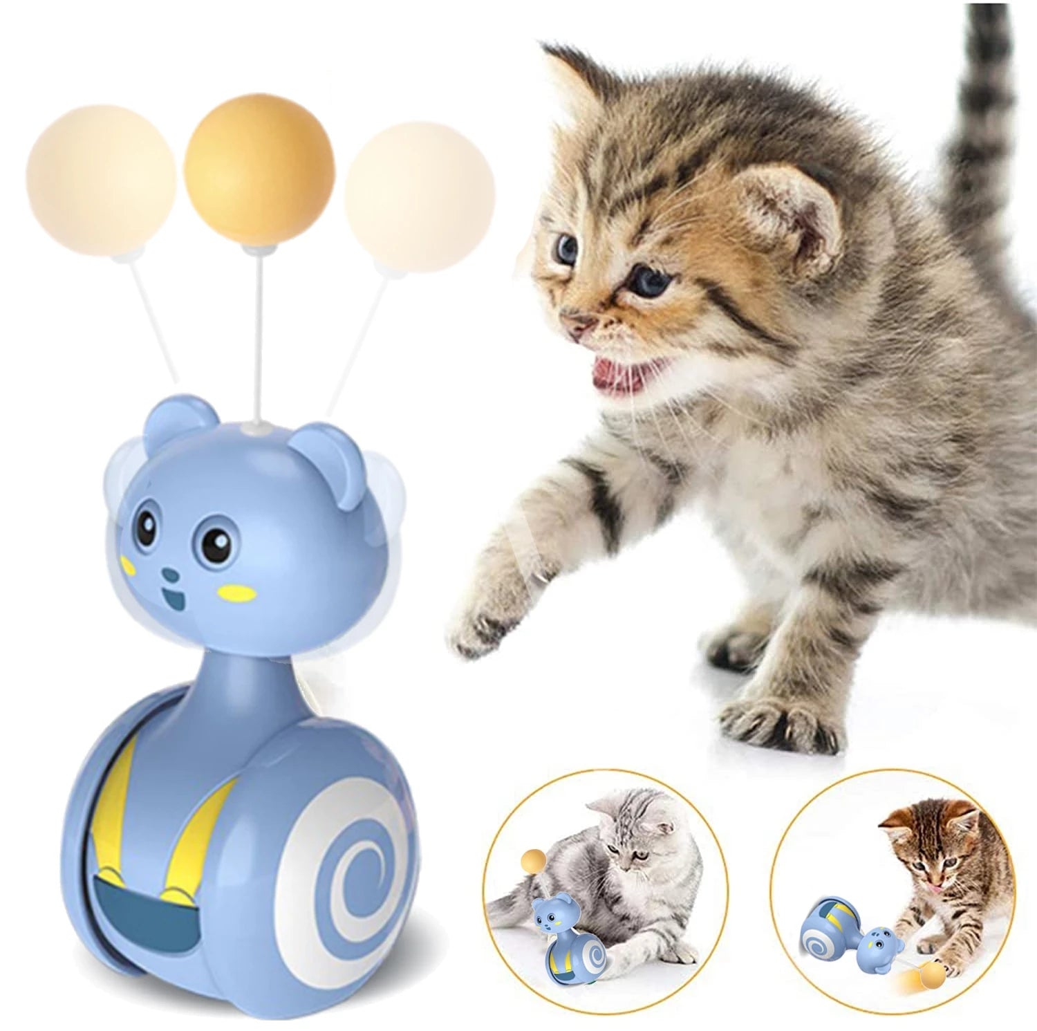 Interactive Feather and Rolling Cat Toys for Exercise