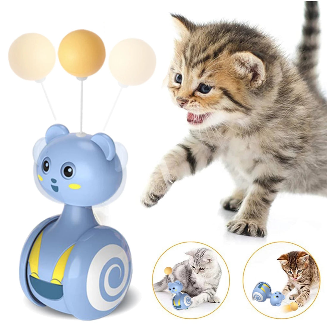 Interactive Feather and Rolling Cat Toys for Exercise