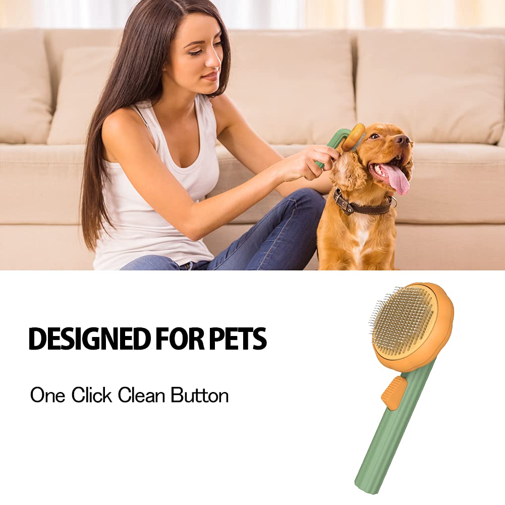 Self-Cleaning Pet Slicker Brush for Dogs and Cats