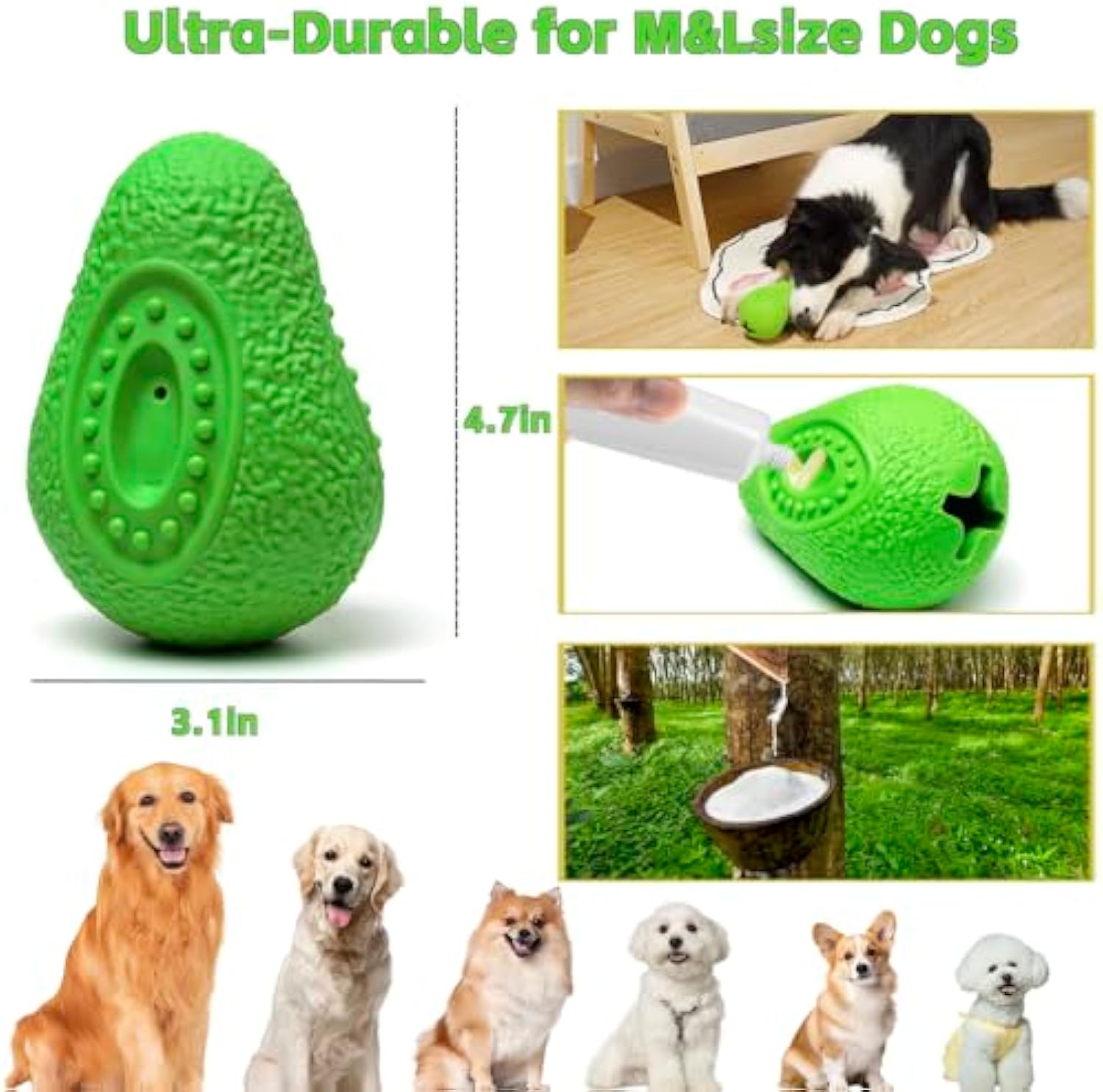 Indestructible Rubber Chew Toy for Dogs of All Sizes