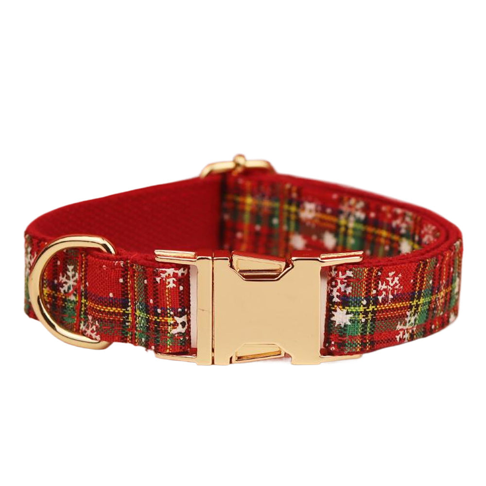 Christmas Plaid Dog Harness with Bowknot & Leash
