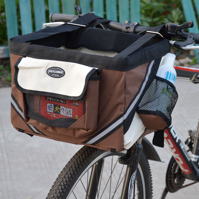 Removable Front Bicycle Carrier Basket for Cats and Dogs