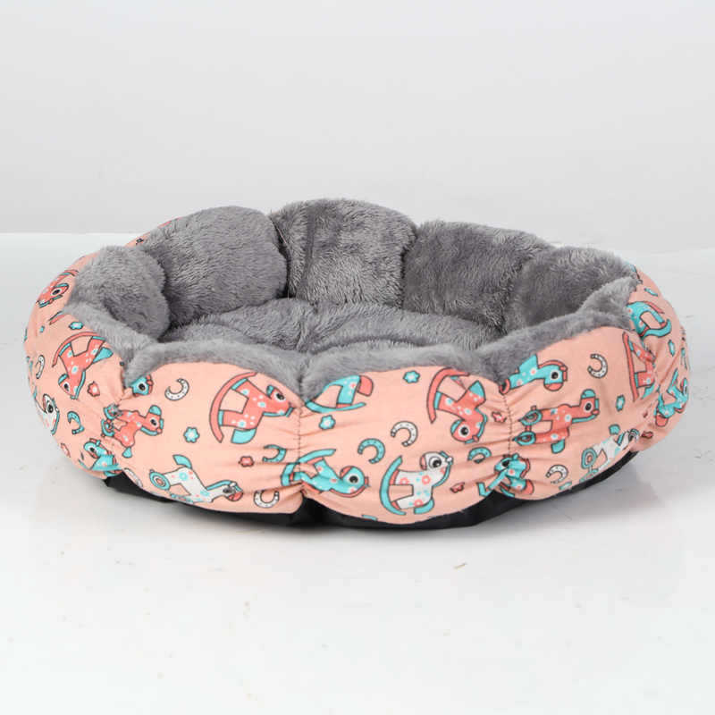 Round Fluffy Donut Cat and Dog Bed for Small and Medium Pets