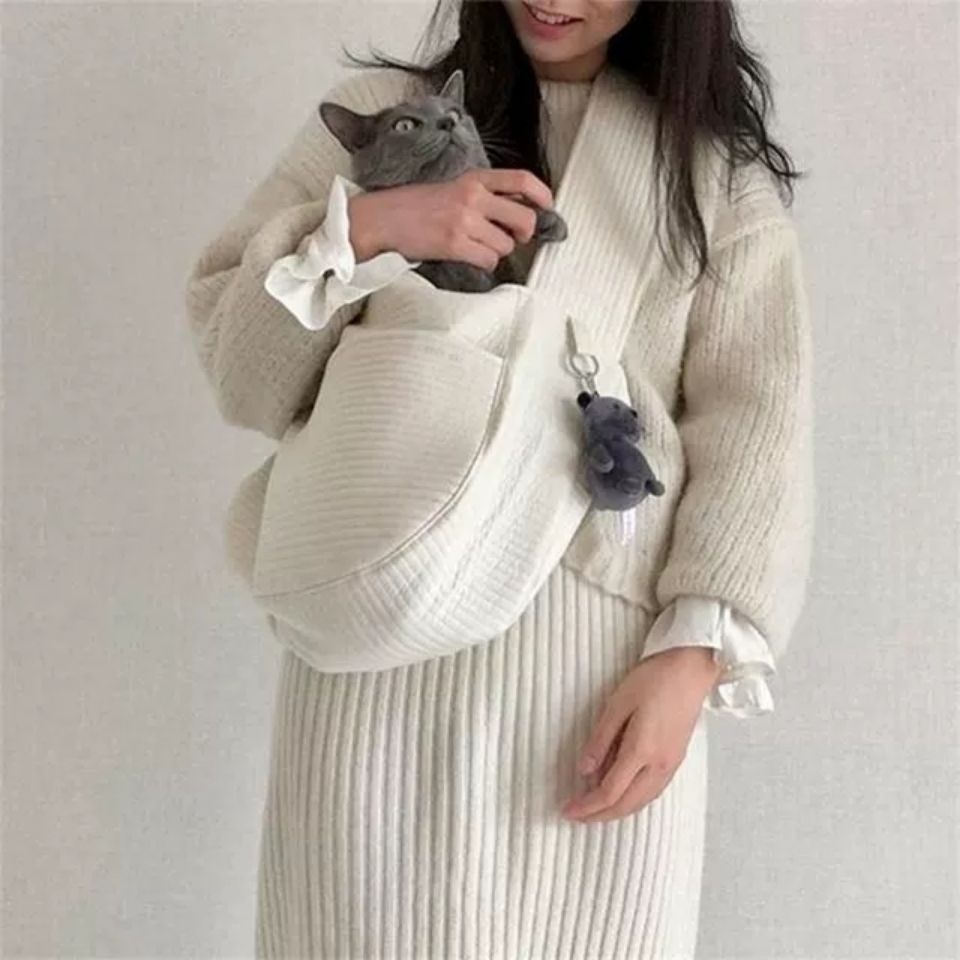 Handmade Canvas Pet Carrier Bag for Dogs and Cats
