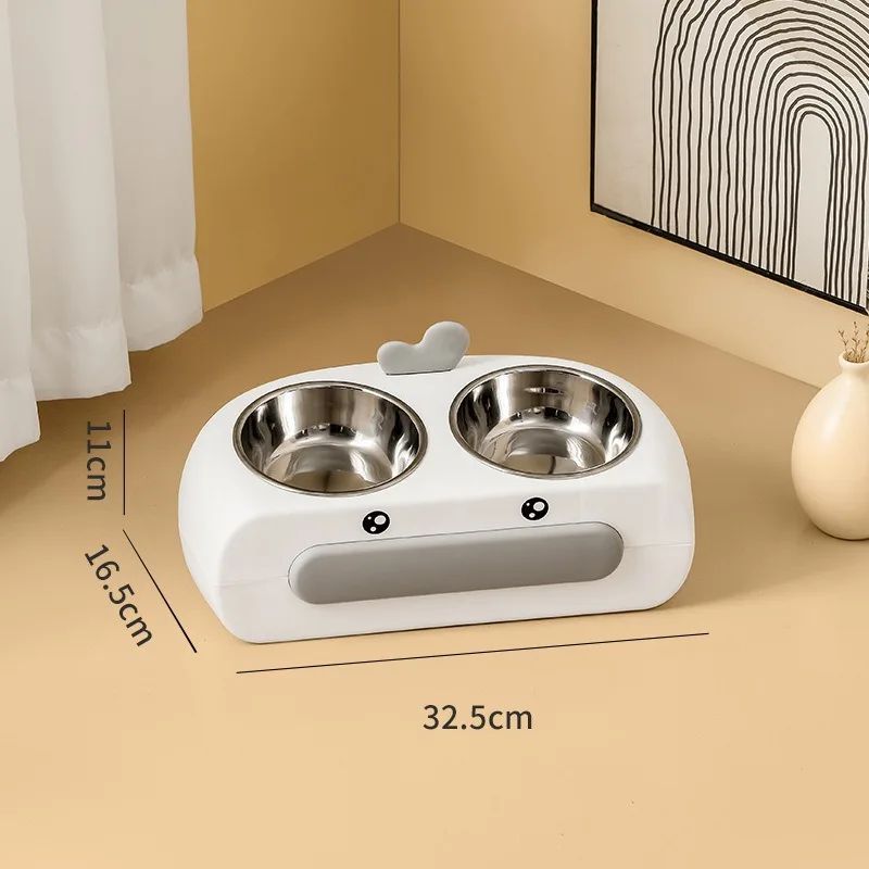 Duck Design Double Feeding Bowl for Cats and Dogs