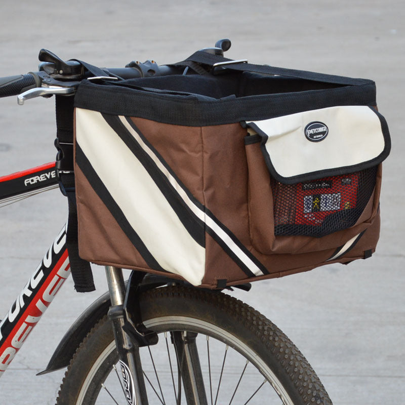 Removable Front Bicycle Carrier Basket for Cats and Dogs