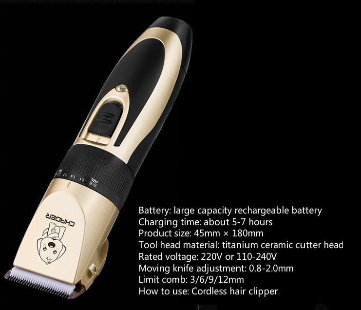 Professional Electric Pet Hair Trimmer with Nail Clippers for Cats and Dogs