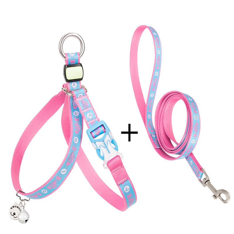 Pet Harness Vest with Bell Leash for Small Dogs & Cats
