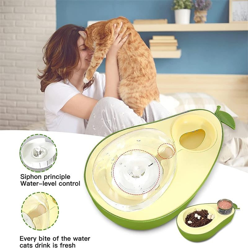 Avocado-Shaped Automatic Water and Food Feeder for Small Pets
