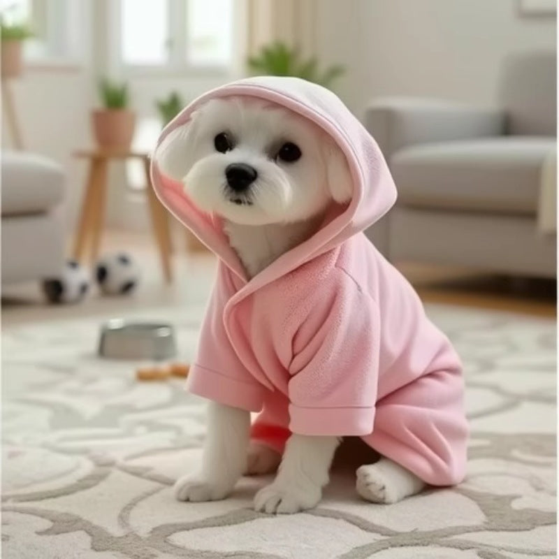 Wearable Coral Fleece Pet Bathrobe Towel for Dogs