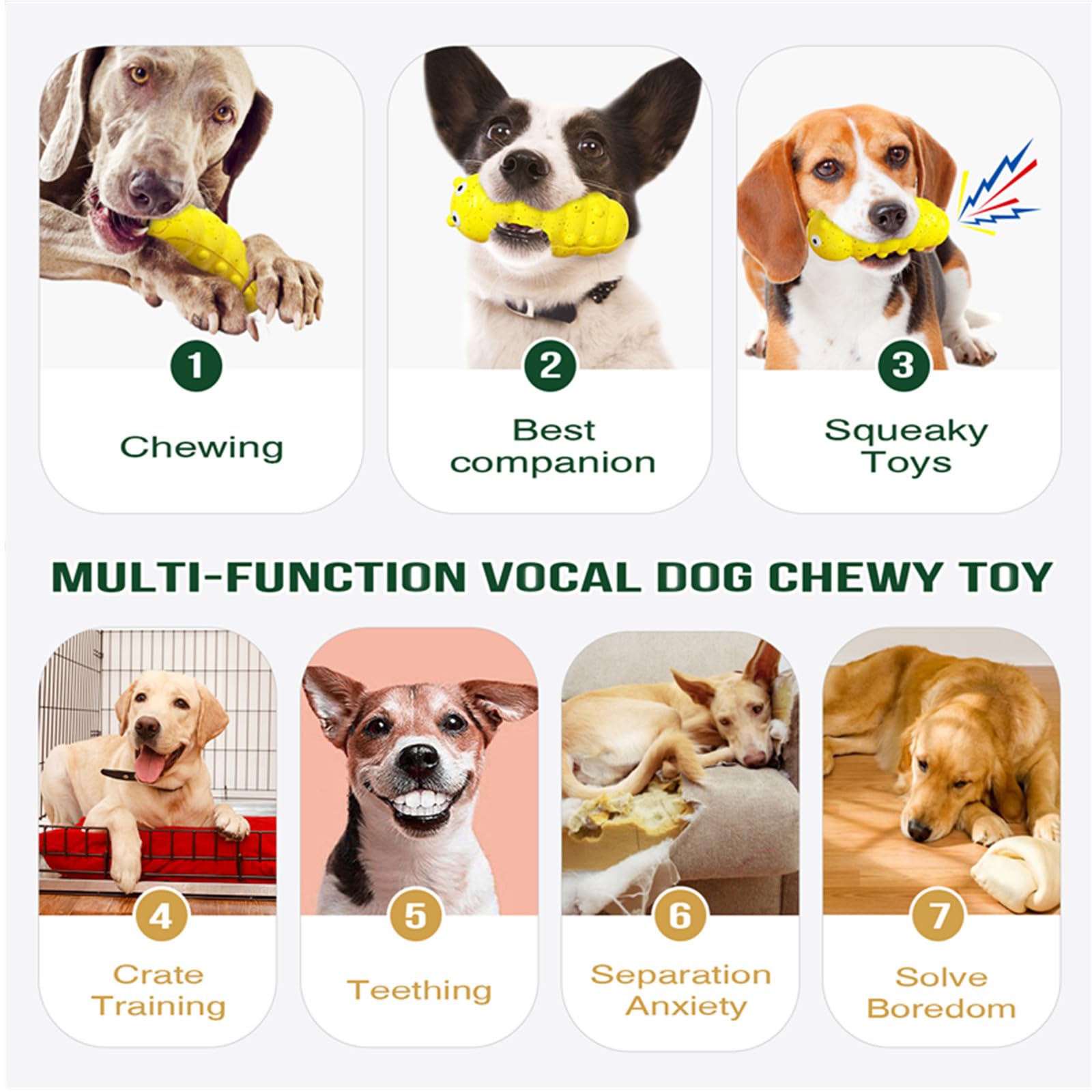Indestructible Squeaky Dog Chew Toy for Aggressive Chewers