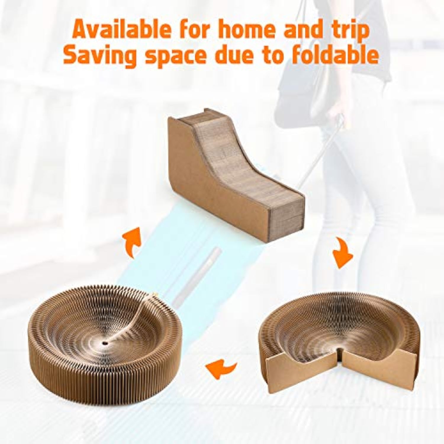 Collapsible Cardboard Cat Scratcher Lounge Bed for Large Cats