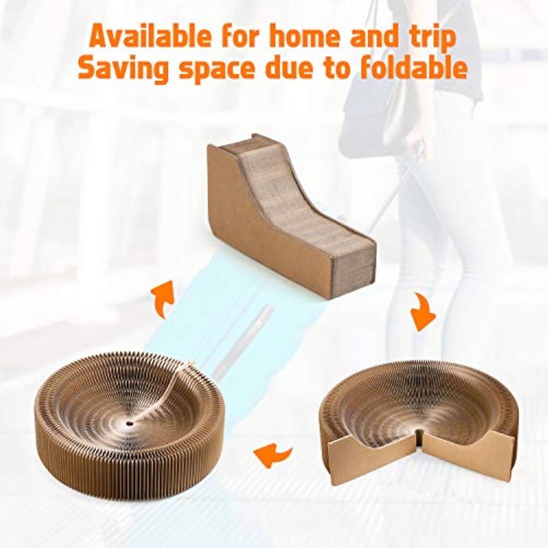 Collapsible Cardboard Cat Scratcher Lounge Bed for Large Cats