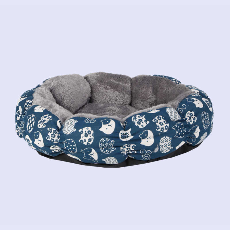Round Fluffy Donut Cat and Dog Bed for Small and Medium Pets