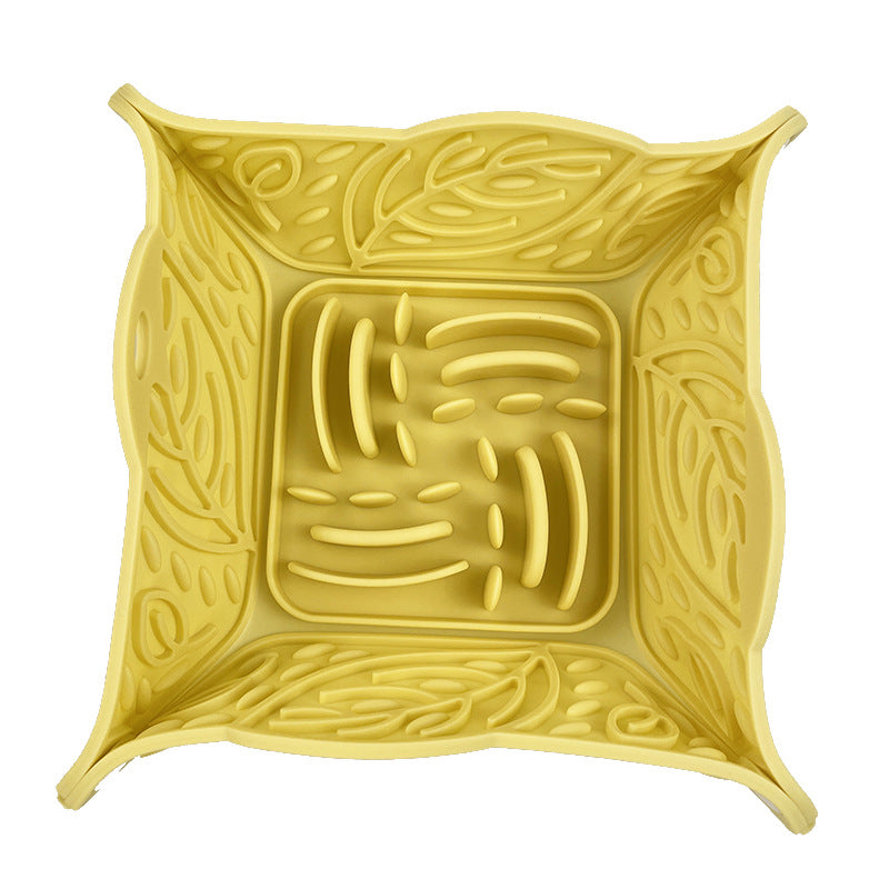 Foldable Silicone Pet Feeding Bowl and Slow Food Mat