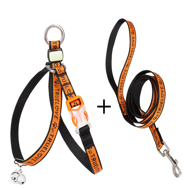 Pet Harness Vest with Bell Leash for Small Dogs & Cats