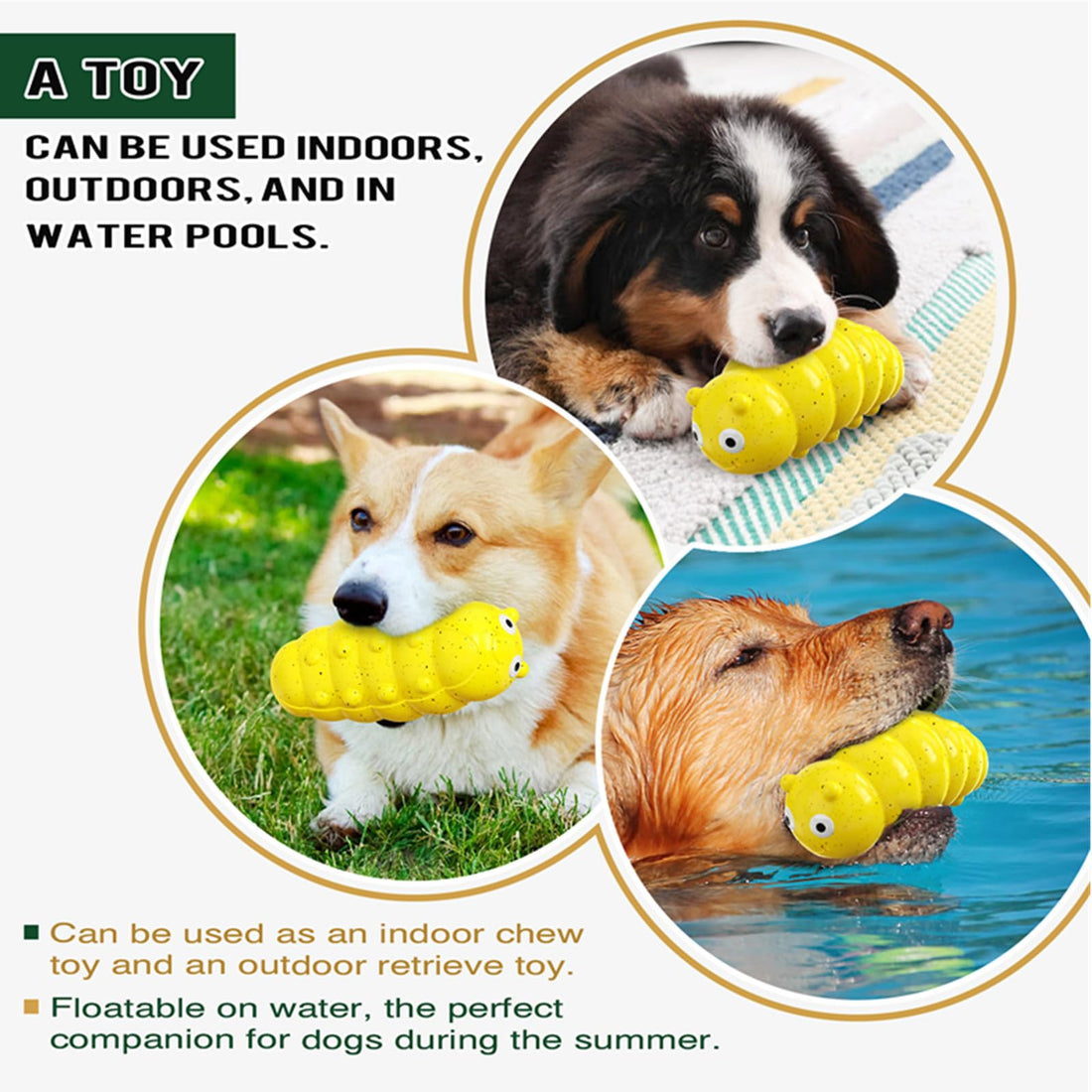 Indestructible Squeaky Dog Chew Toy for Aggressive Chewers