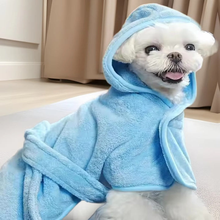 Wearable Coral Fleece Pet Bathrobe Towel for Dogs