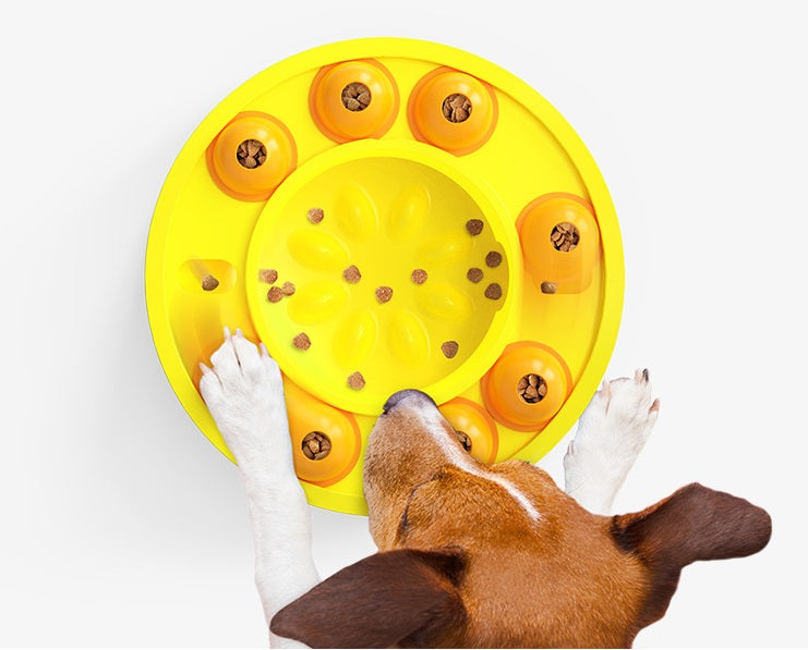 Puzzle Slow Feed Turntable Bowl for Dogs