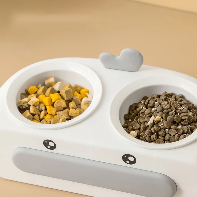 Duck Design Double Feeding Bowl for Cats and Dogs