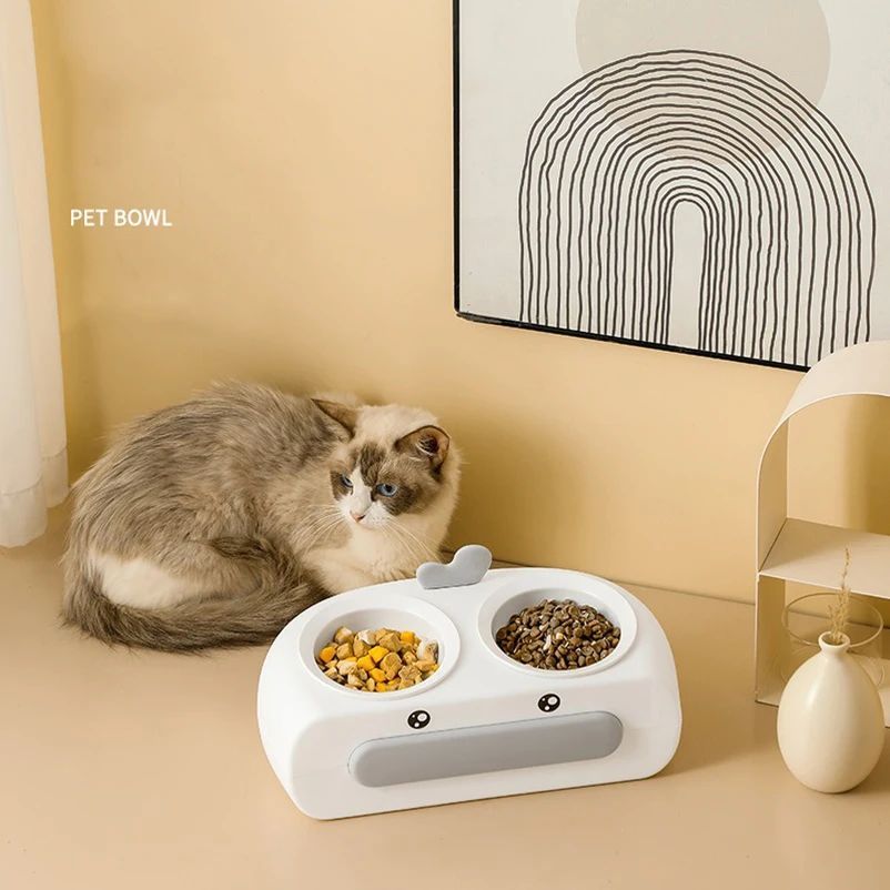 Duck Design Double Feeding Bowl for Cats and Dogs