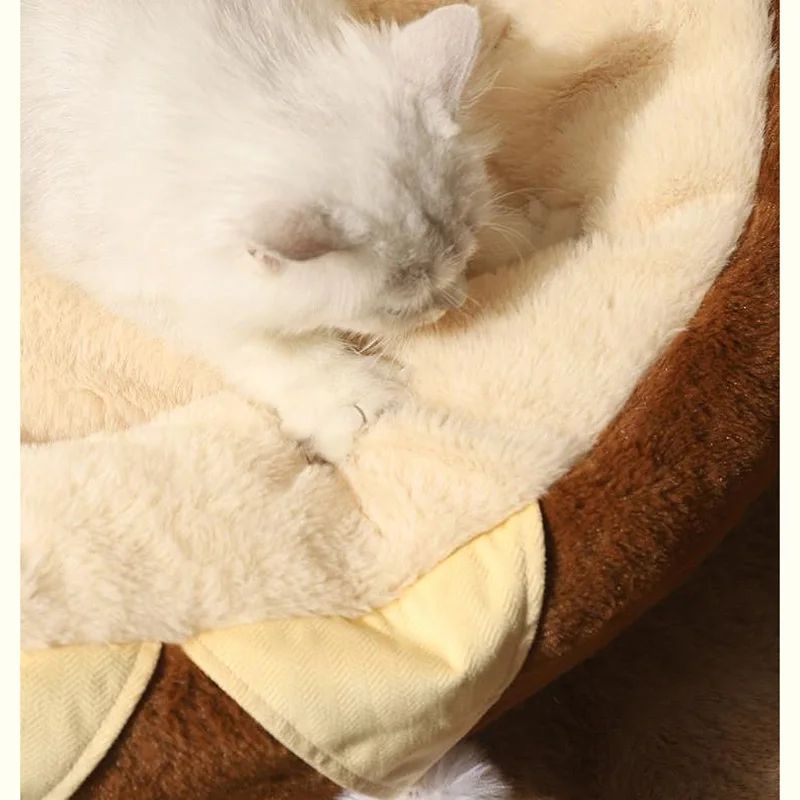 Round Soft Cat and Dog Bed Winter Cushion for Pets