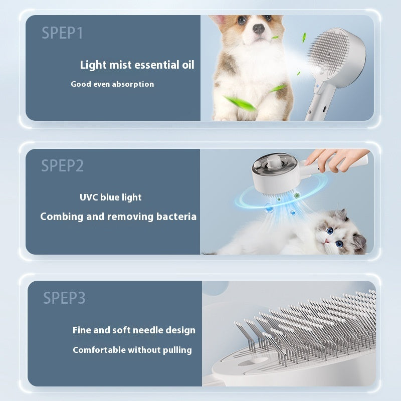Self-Cleaning Pet Hair Remover Brush for Cats and Dogs