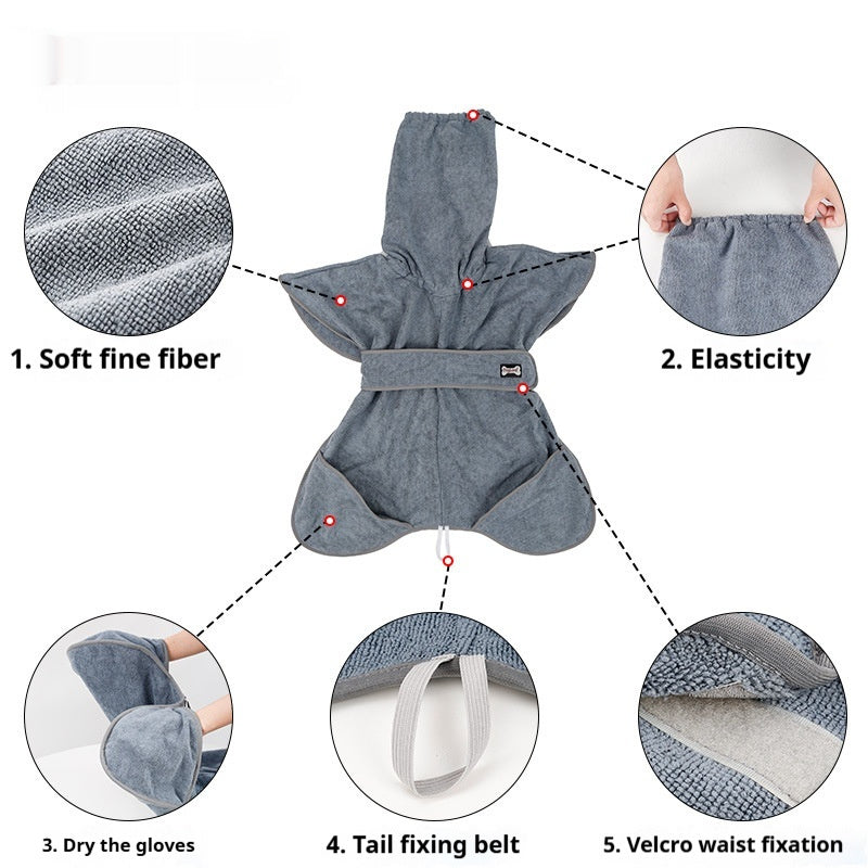 Quick-Drying Water-Absorbing Cotton Pet Bath Towel