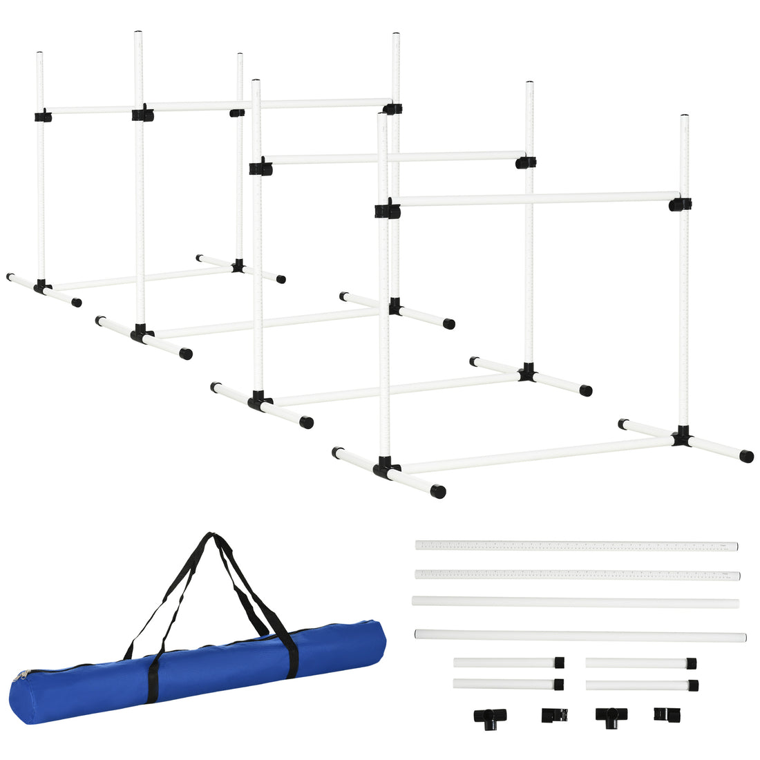 Agility Training Equipment 4 Piece Adjustable Jumping Poles