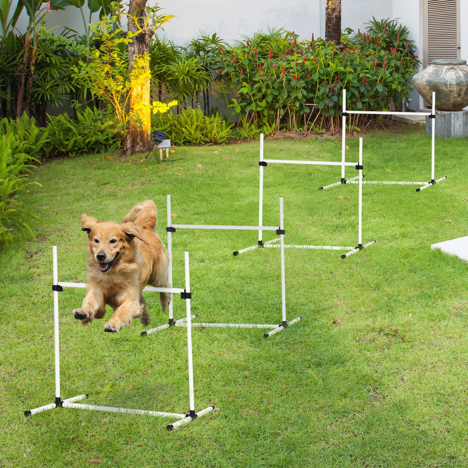 Agility Training Equipment 4 Piece Adjustable Jumping Poles