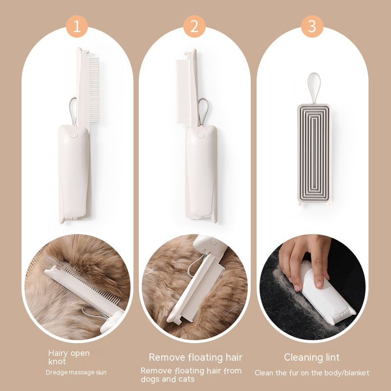 Pet Hair Removal and Grooming Brush for Cats and Dogs