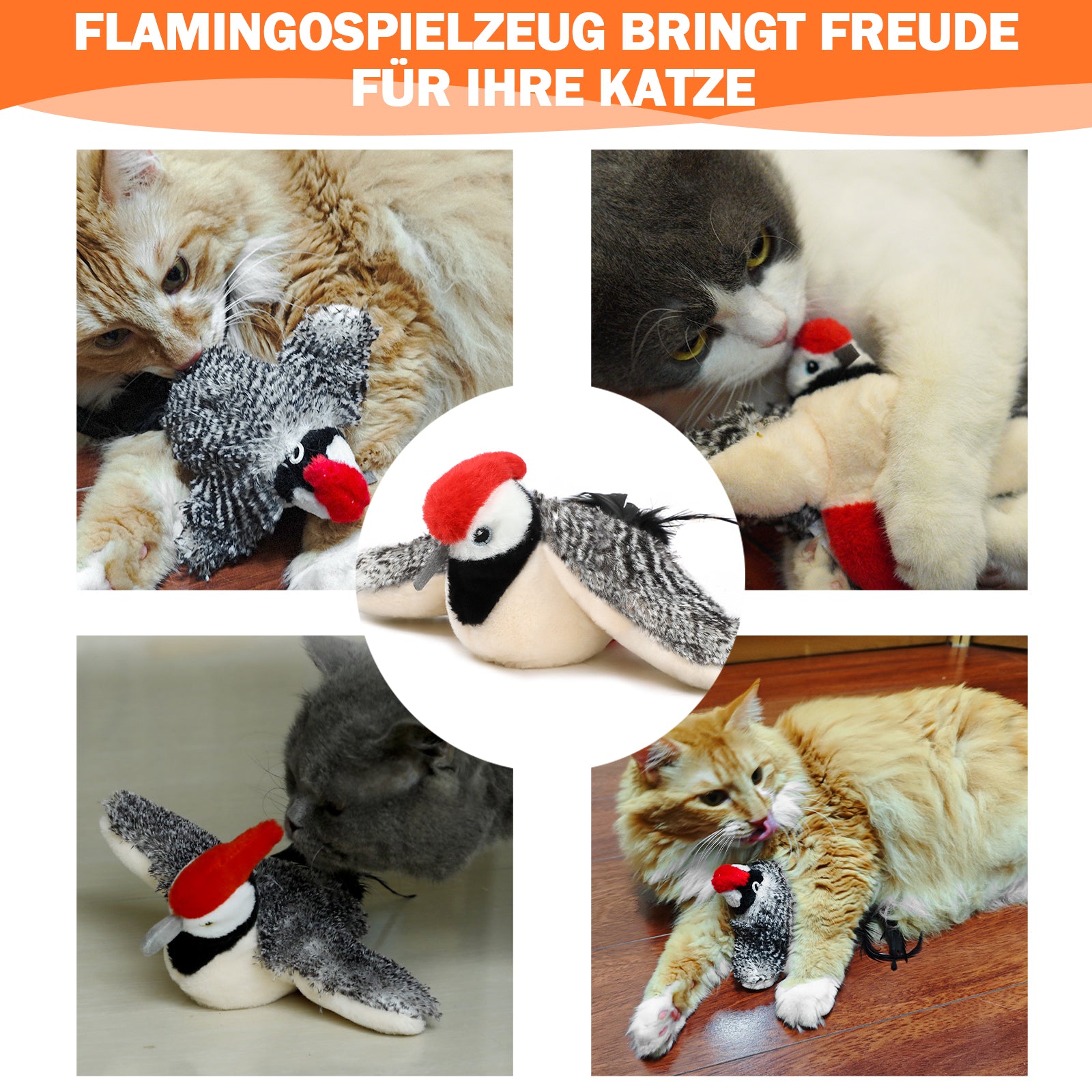 Electric Interactive Bird Cat Toy Rechargeable Automatic Catnip Toy
