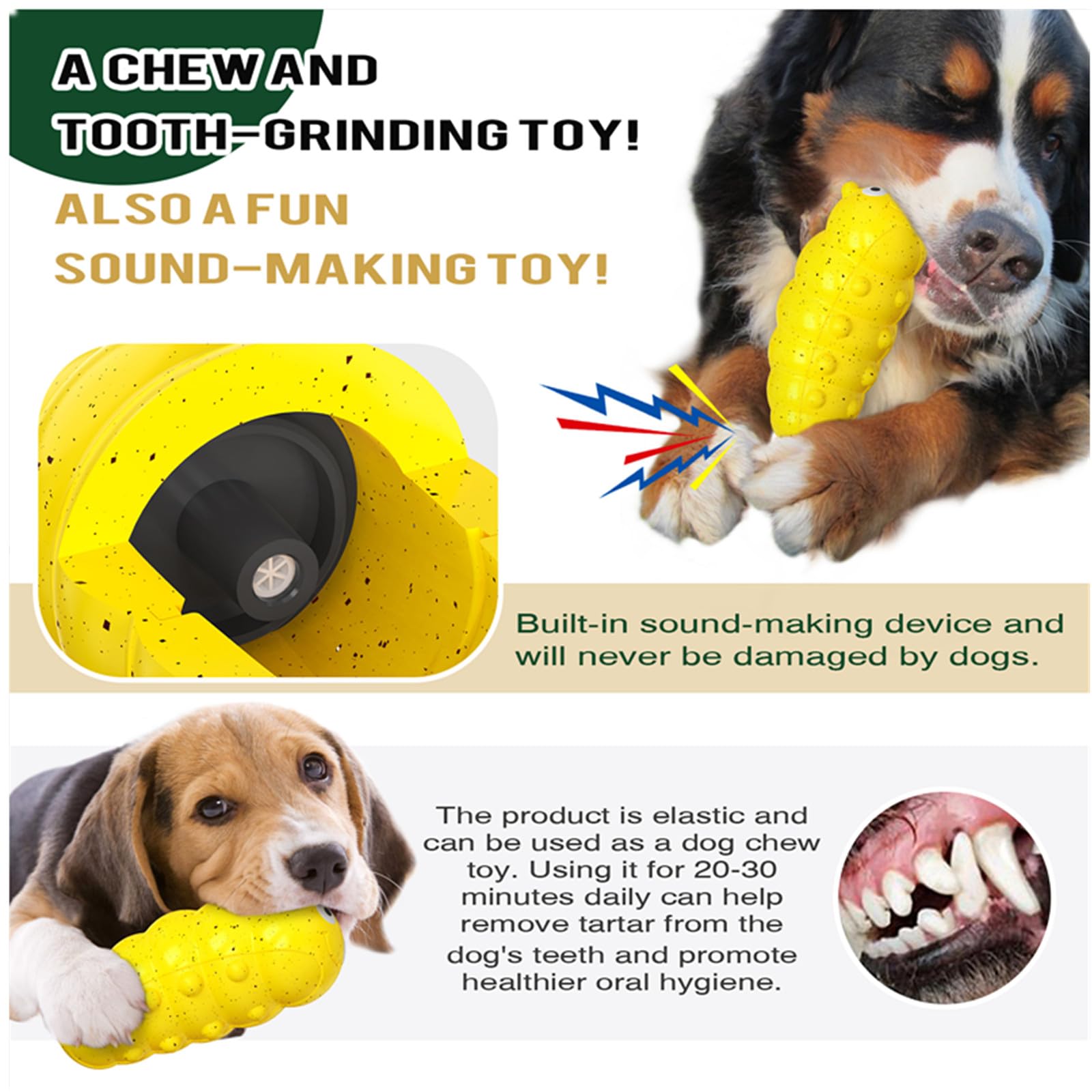 Indestructible Squeaky Dog Chew Toy for Aggressive Chewers
