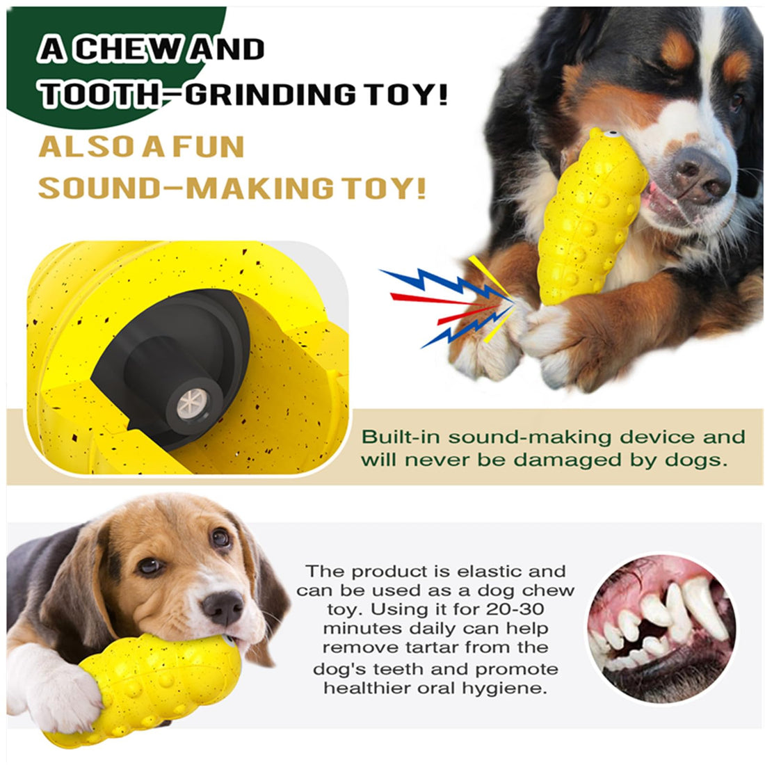 Indestructible Squeaky Dog Chew Toy for Aggressive Chewers