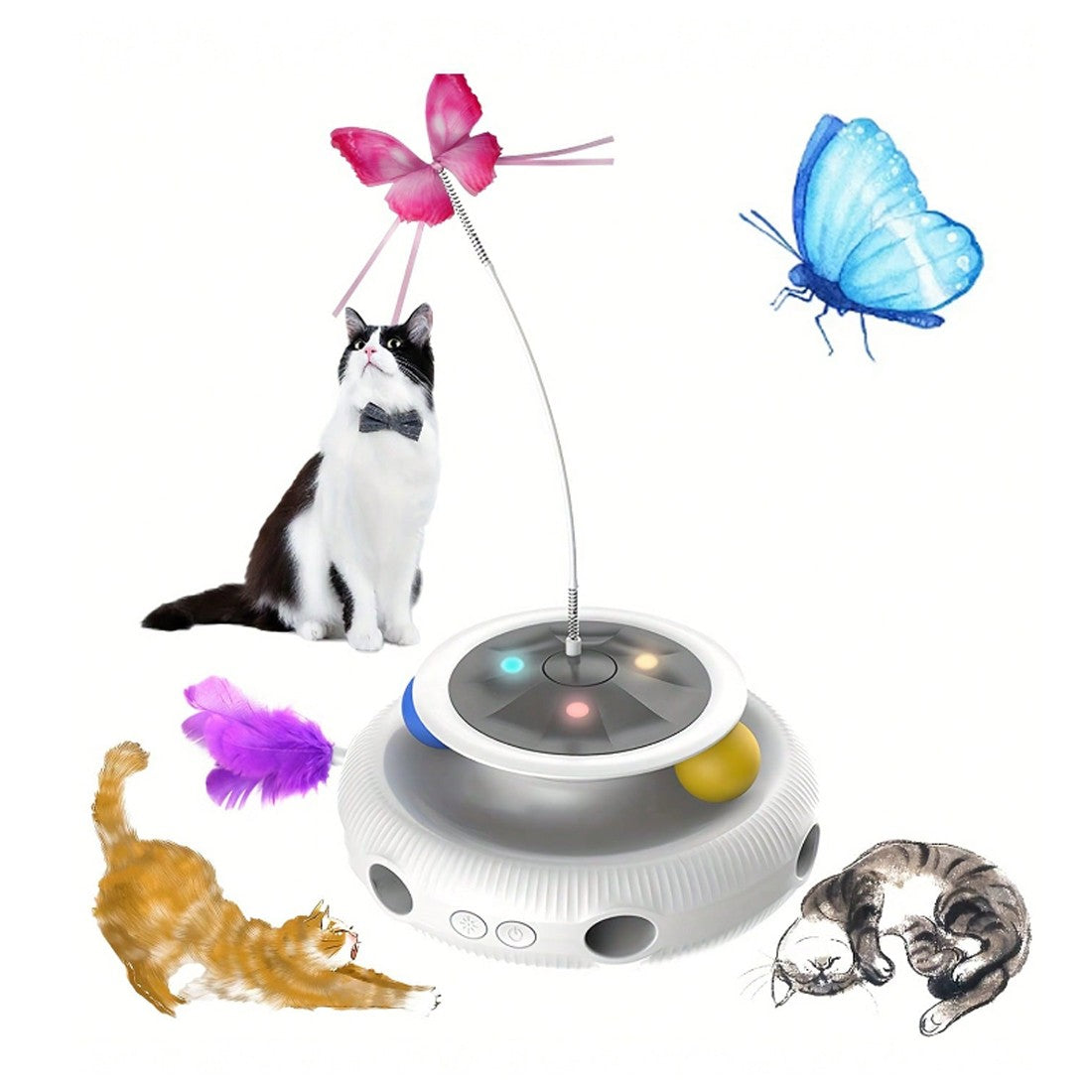 Electric Interactive Indoor Pet Toy Rechargeable Multifunctional Play Toy