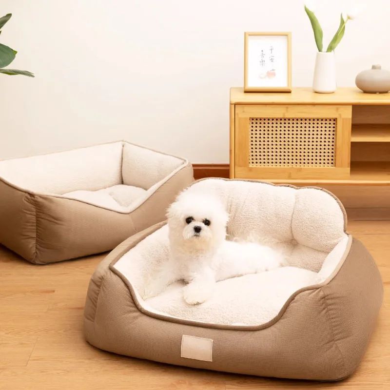 Cozy Plush Fluffy Pet Bed Warm Washable for Dogs and Cats