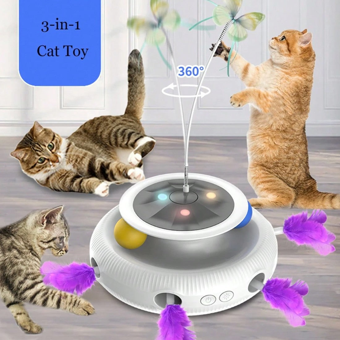 Electric Interactive Indoor Pet Toy Rechargeable Multifunctional Play Toy
