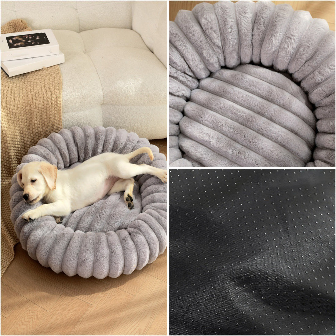 Plush Round Pet Bed for Cats and Small Dogs